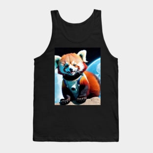 Happy Red Panda Spaceman Artwork Tank Top